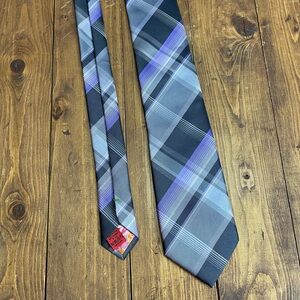 John sparks gray and purple plaid tie
